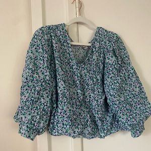 Green, lavender, blue floral top from Target size XL